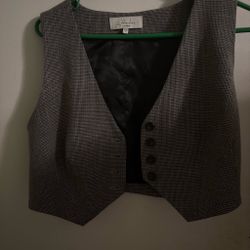 L'Academie Houndstooth Cropped Vest