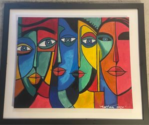 Painting original artwork acrylic on canvas  framed