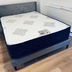 Queen Size Bed Frame-Queen Mattress 12”thick Brand New Delivery All Cities 