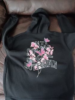 Anti Social Social Butterfly Graphic Hoodie