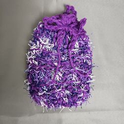 Soap Bag Scrubbie Purple Cotton Polyester Yarn New