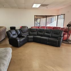 Black Reclining SECTIONAL Tax Refund Sale!