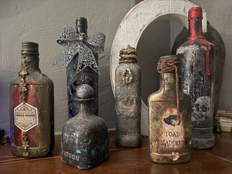 Halloween potion bottles