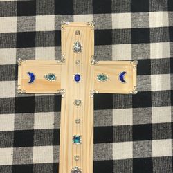 Wooden Rhinestone Cross