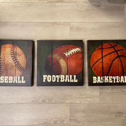 IKEA Baseball, Basketball, Football Canvas Painting