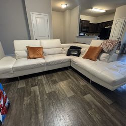 White Sectional Couch 