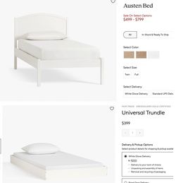Pottery Barn Austen Bed + Trundle