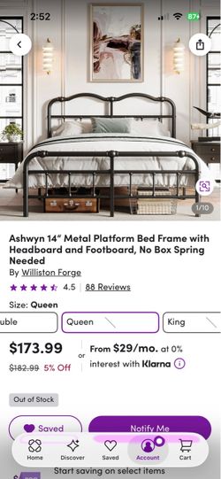 Queen metal bed frame
