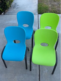 Set of 4 Lifetime Kids Stacking Chairs