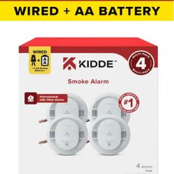 Hardwired Interconnected Smoke Detector with Photoelectric Sensor (4-Pack) 