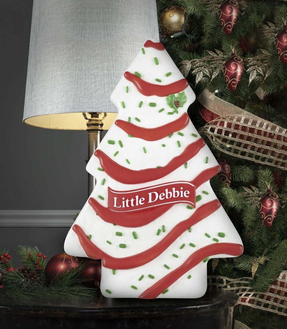 Little Debbie Christmas Tree Cake Blow Mold LED Lighting 22 Inches Tall - NEW