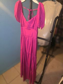 Fuchsia, long summer dress
