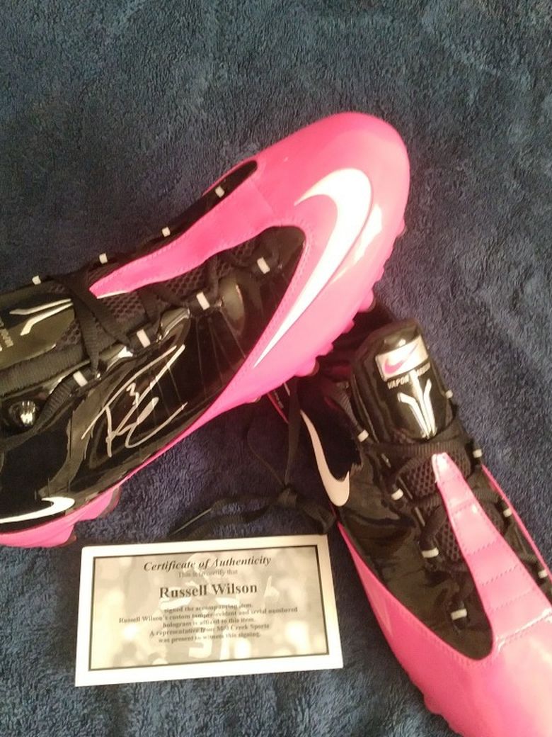 Sneaker Russell Wilson Cleats Nike Russell Wilson Signed Nike Cleats