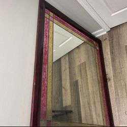 4ft X 3ft mirror Custom Stained !