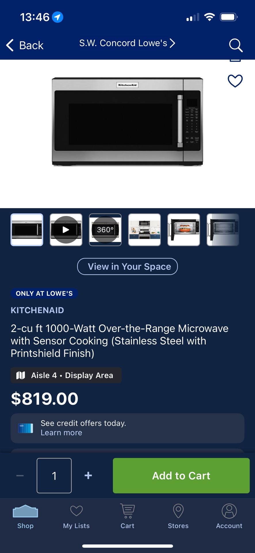 Microwave/Hood Combo. 