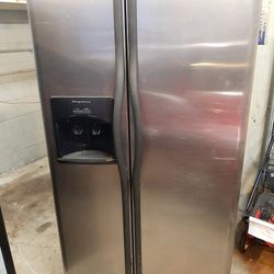 Side By Side Refrigerator Stainless Steel  Good Condition 