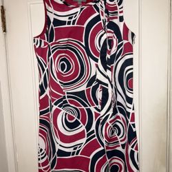 Merona Midi Dress Size 14 Pink & Black