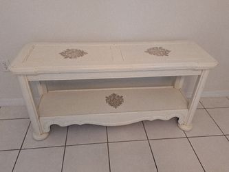 Wood Sideboard/ Console Table White w/Gold Accents * 54.5"L x 17.5"D x 26"H * Apopka Pickup *