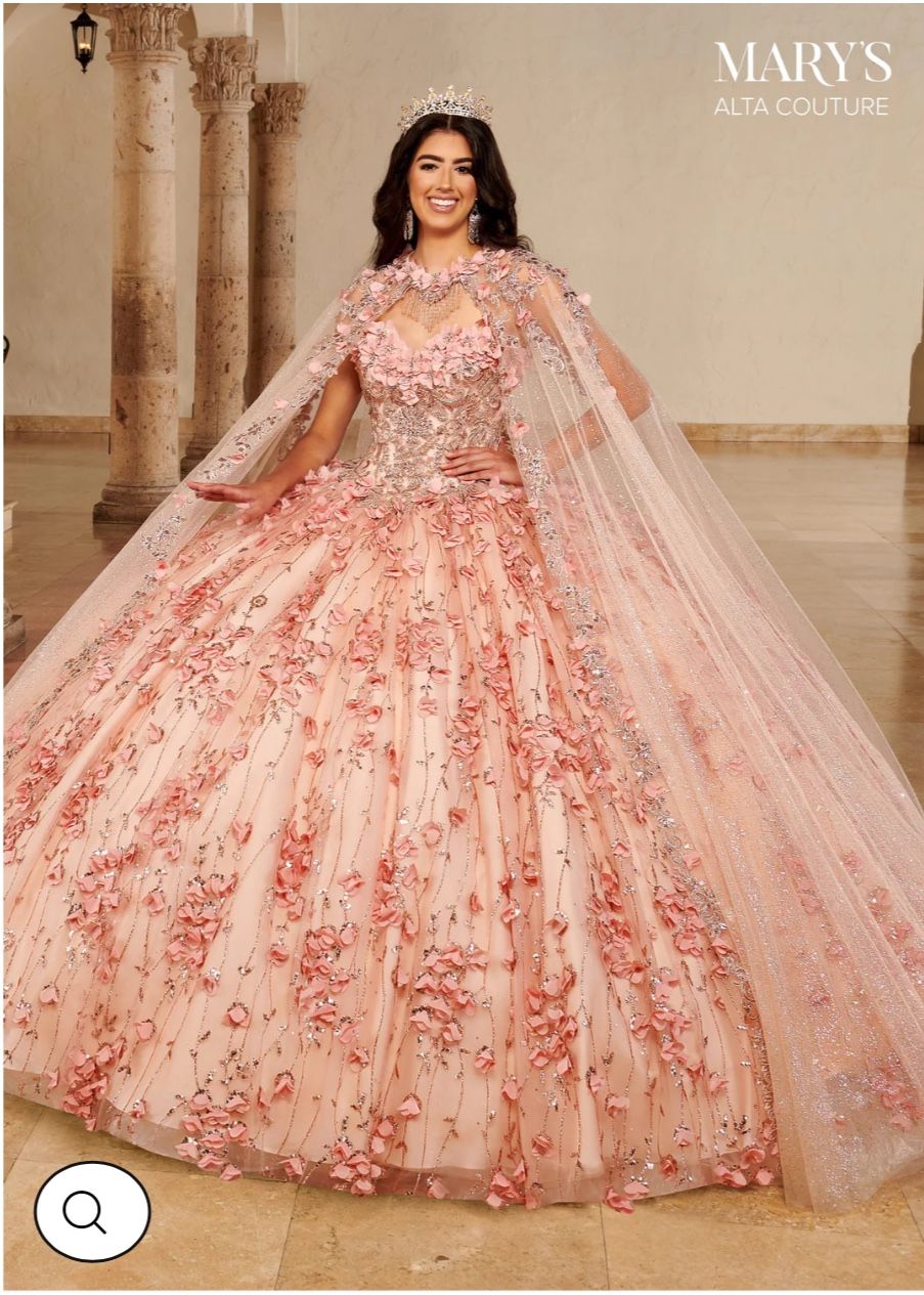 mary’s Blush Rose Gold Quinceañera Dress