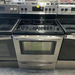 Frigidaire Electric Stove Glass Top Stainless Steel 