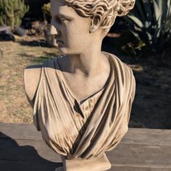 24" Classical Ceramic Bust Statue of Woman Greek Roman Style Sculpture Decor