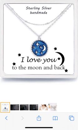 Layered Necklace Sterling Silver Moon and Star Pendant Layered Choker Necklace for Women Girls