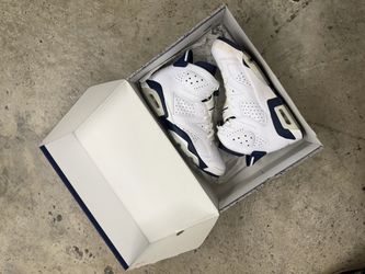Air Jordan 6 White Midnight Navy Sz 9M