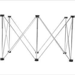 Joinerjetly Portable Folding Workbench 6-Strut, Steel Scissor Frame, Silver and Black, Adjustable Height, 1322 lbs Capacity, 30.3×24×48 Inch,brand new