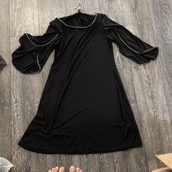 Black Dress With Rhinestone 