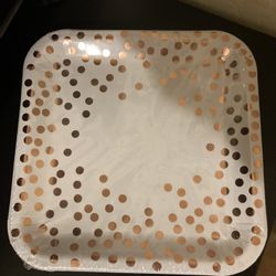 New Rose Gold Paper Plates 