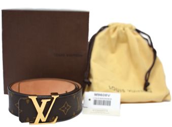 Louis Vuitton belt LV initiales 40mm monogram canvas brown m9608 size 85 / 34
