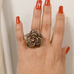 Vintage Sterling Silver Flower Ring