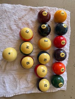 Vintage aramith pool balls set.  As is.