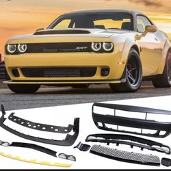 Fits 15-22 Dodge Challenger Front Bumper With Grille Unpainted PP