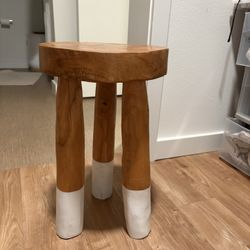 Three leg designer wood table