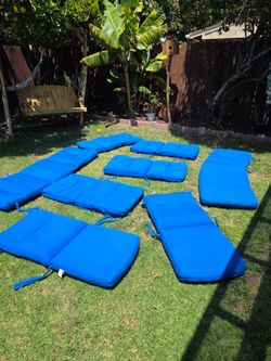 Bright Blue outdoor patio cushions