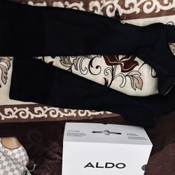 Aldo Black Knee High Boots Booties With Heel