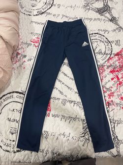 Adidas Navy Track Pants with 3 Stripes