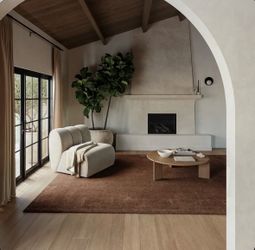 Maru Brown Wool Area Rug 5’x8’