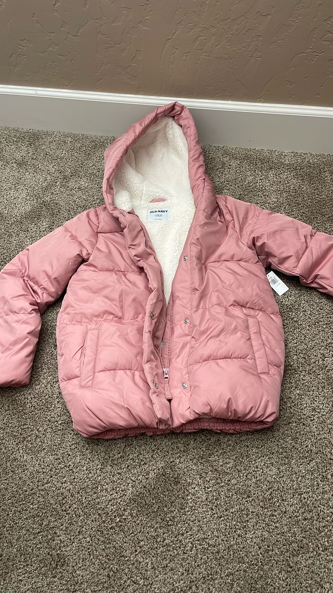 Sherpa Hooded Jacket Size L 10/12 New With Tag