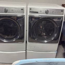 Kenmore Elite Washer Electric Dryer Set With Pedestals