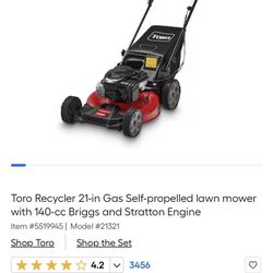 Toro Recycler 21-in Gas Self-propelled lawn mower with 140-cc Briggs and Stratton Engine