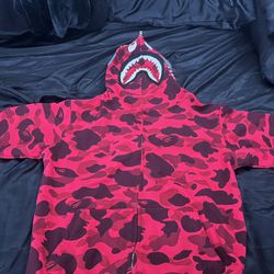 Red Bape Camo Shark Hoodie