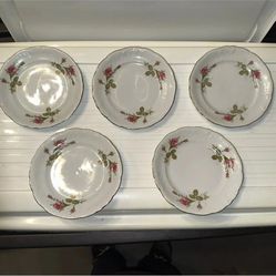 Five Vintage Wawel Moss Ross Design Dessert Plates 