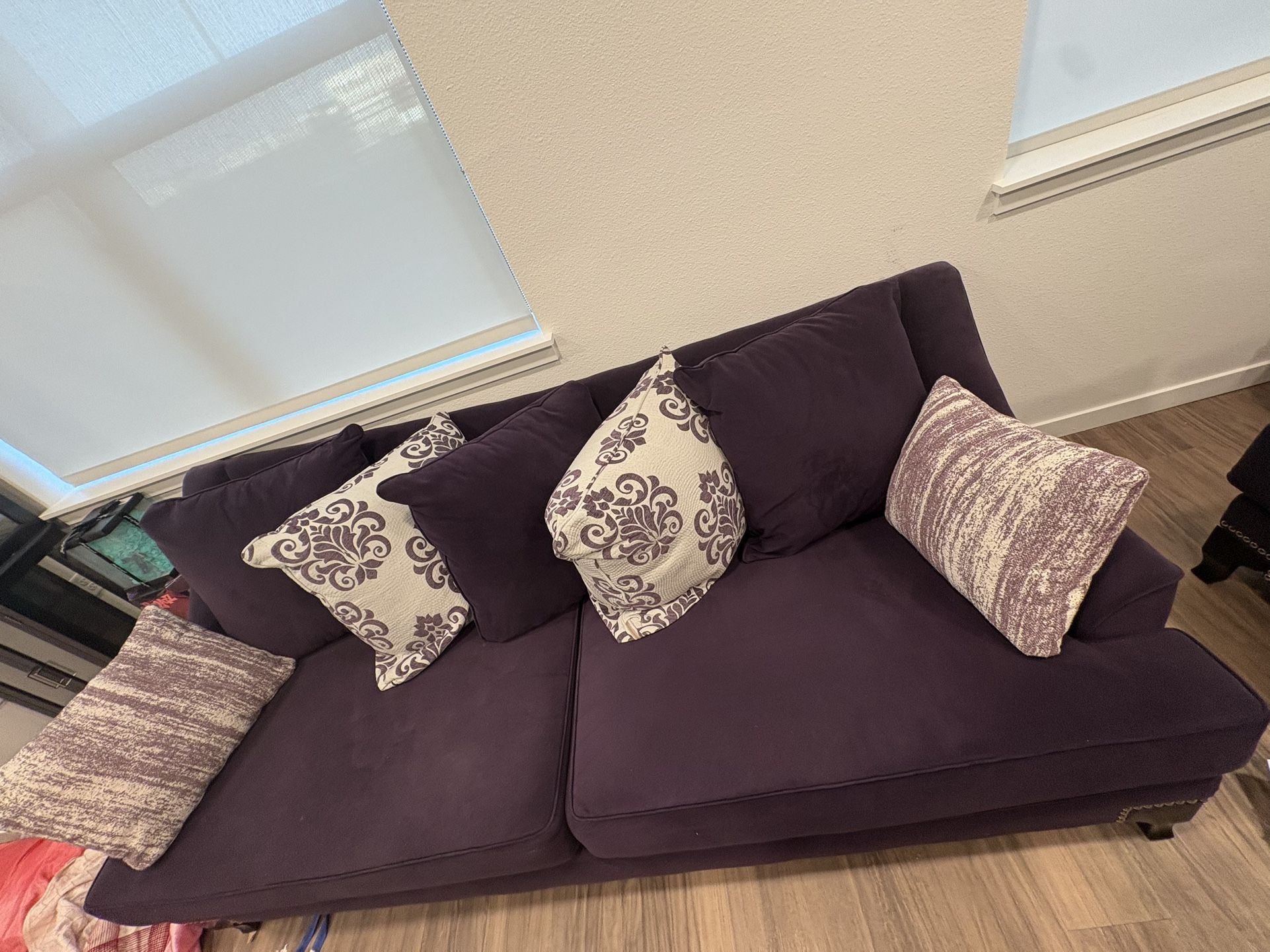 2 Set Purple Couch Set