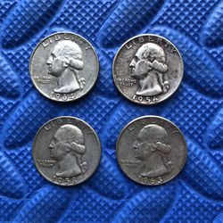 Pre 1965 Silver Quarters 4 Pack Coins
