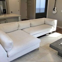 CB2 Decker 2 piece L shaped sectional sofa