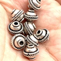 Lot Of Sterling Bali Rope Beads