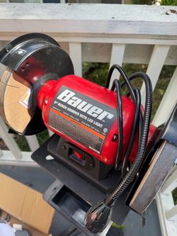 Bauer 8" Bench Grinder + Stand, Extra Wheels & Sharpening Accessories