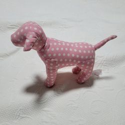 Victoria's Secret Rare Plush Pink Dog Small White Polka Dots